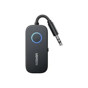 Адаптер Bluetooth приемник/передатчик UGREEN CM672 (35222A) Bluetooth 5.2 Audio Transmitter&Receiver с адаптером для наушников в самолете. Цвет: серый