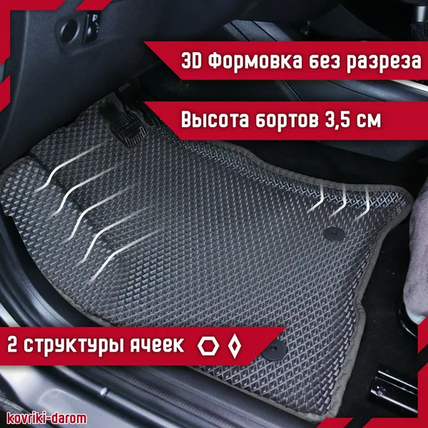 Коврики EVA 3D с бортами Geely Coolray I (SX11) с 2018 года автомобильные ЕВА автоковрики ЭВА в салон автомобиля ЭВО