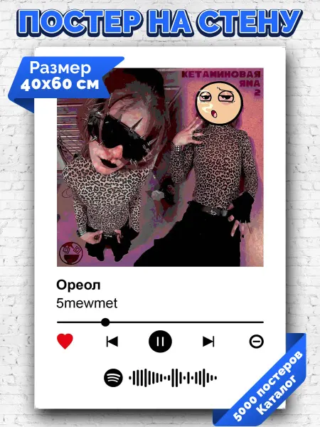 Arthata-spotify постер Спотифай постер Спотифай плакат 5mewmet - Ореол 40х60