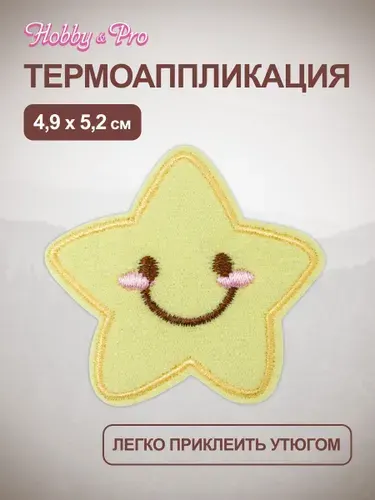 Термонаклейка для одежды, Звездочка, 4,9x5,2 см, Hobby&Pro