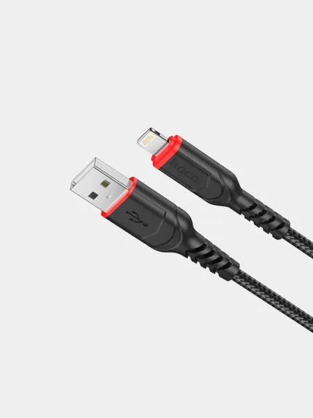 Кабель Hoco X59 Victory, USB на iP, 2 м, нейлон, 2.4А, зарядка и данные, Victory серия