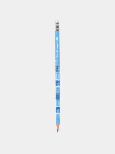 Чернографитный карандаш ErichKrause 2*2, круглый, с ластиком, HB (в тубусе по 42 шт) 45619