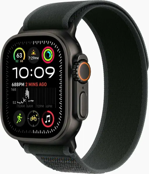 Умные часы Apple Watch Ultra 2 49 мм GPS + Cellular, Black Titanium Case with Black Trail Loop M/L