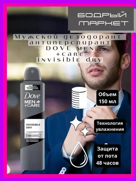 Мужской дезодорант антиперспирант без следов
