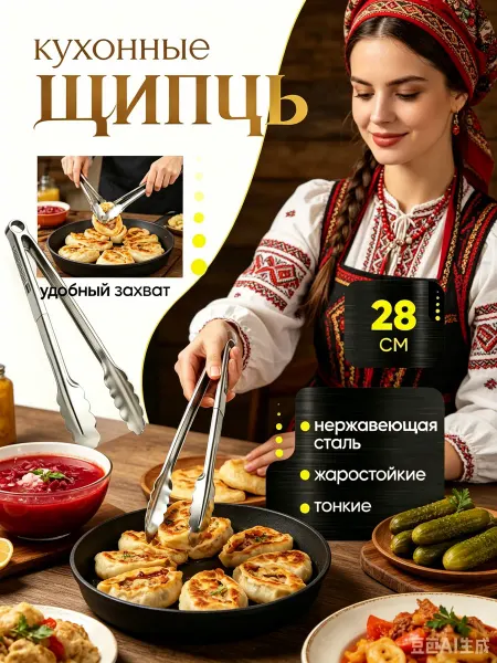 Нержавеющие кухонные щипцы для посудомоечной машины
