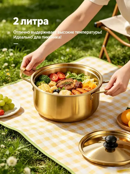 Кастрюля 2 л с крышкой