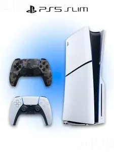 Игровая приставка Sony PlayStation 5 Slim с дисководом + 2 геймпад (камуфляжный, Camouflage Gray)