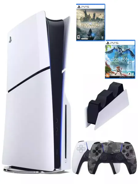SONY PS5(ПС5)Игровая приставка PlayStation 5 Slim + 2 игры