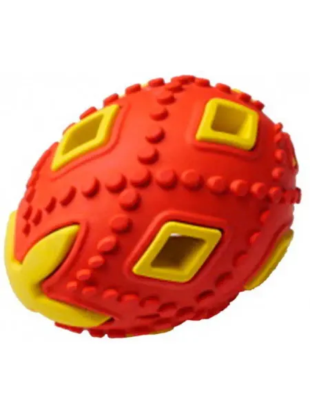HomePet Игрушка Яйцо для собак каучук красно желтое 6,2 х 6,2 х 8 см