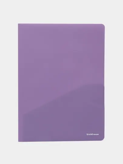 Папка-уголок пластиковая с 2 карманами, A4, непрозрачный, ассорти 61138 q0000053449