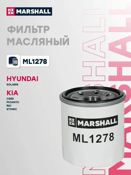 Фильтр масляный для Hyundai Хендай Solaris Солярис, Kia Киа Rio Рио, Sportage Спортейдж, LADA Лада ВАЗ Vesta Веста, Renault Рено Duster Дастер, Logan Логан 2630002503