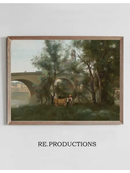 Re.productions Постер Mantes, Les Bords De - Jean-Baptiste-Camille Corot