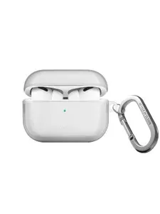 Чехол Uniq Glase для беспроводных наушников Apple Airpods Pro 2 / на Эпл Аирподс Про 2 тонкий силиконовый с карабином, прозрачный