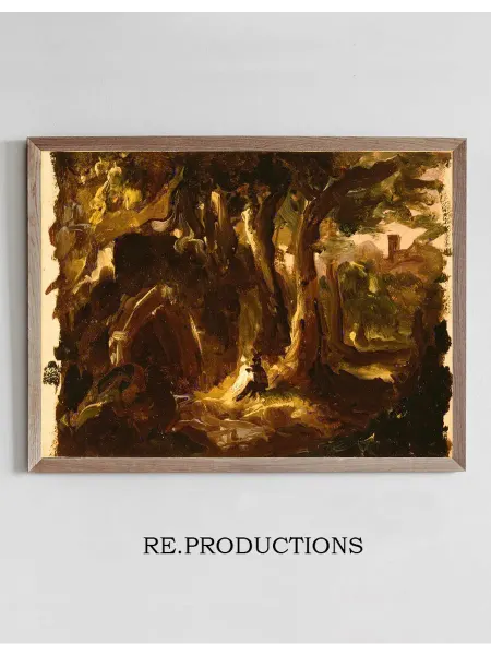 Re.productions Постер Wooded Landscape with Figures - Thomas Cole