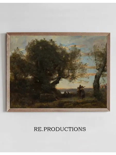 Re.productions Постер The Gypsies - Jean-Baptiste-Camille Corot