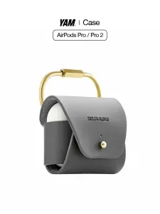 Чехол для наушников AirPods Pro, Pro 2 из кожи с карабином