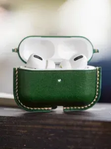 Чехол для AirPods Pro и AirPods Pro 2 из натуральной кожи Зелёный
