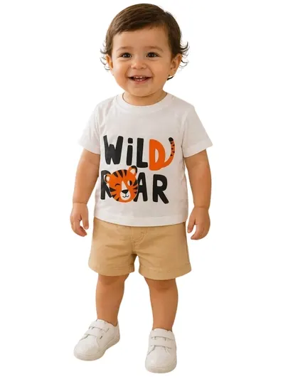 Детский хлопковый комплект Wild Bear, футболка и шорты для малышей, костюм до 2 лет