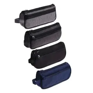 Пенал школьный на молнии Calligrata Джинс , 2 отделения, текстиль, МИКС