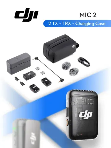DJI Микрофон петличный DJI Mic 2, черный, черный матовый