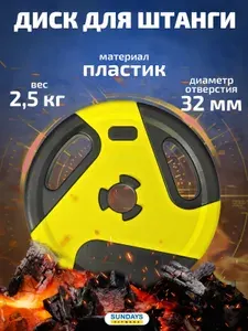 Диск для штанги Sundays Fitness IR91041 (2.5кг), диск для грифа
