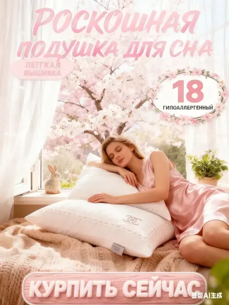Универсальная подушка 50x70 см с быстрым восстановлением