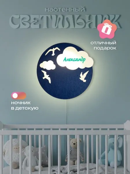 ЛЮКСИОС Светильник в детскую облако птички Александр
