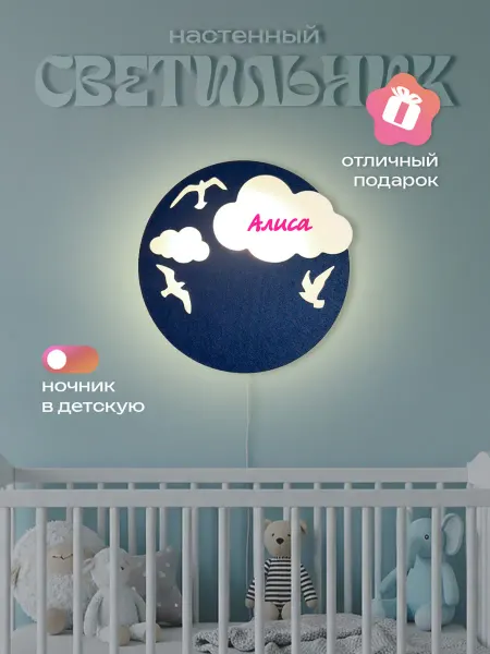 ЛЮКСИОС Светильник в детскую облако птички Алиса