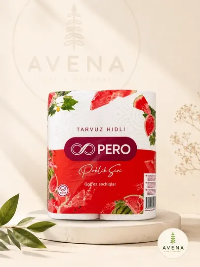 Бумажные полотенца PERO — аромат арбуза, мягкие 2 слоя🌿