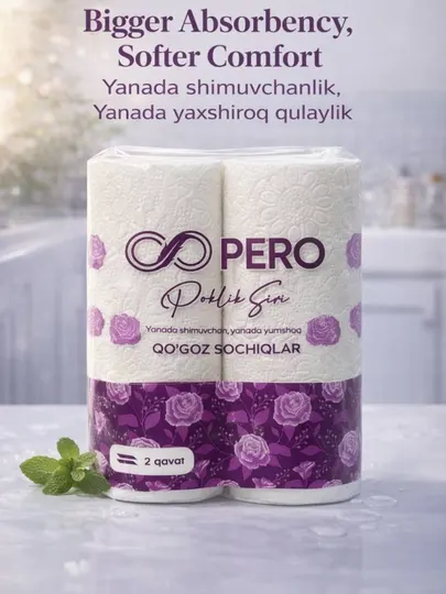 Бумажные полотенца Pero, 2 слоя, 2 рулона