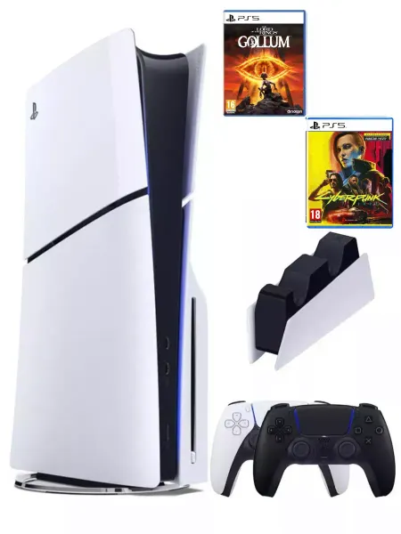 SONY PS5(ПС5)Игровая приставка PlayStation5 Slim + 2 игры