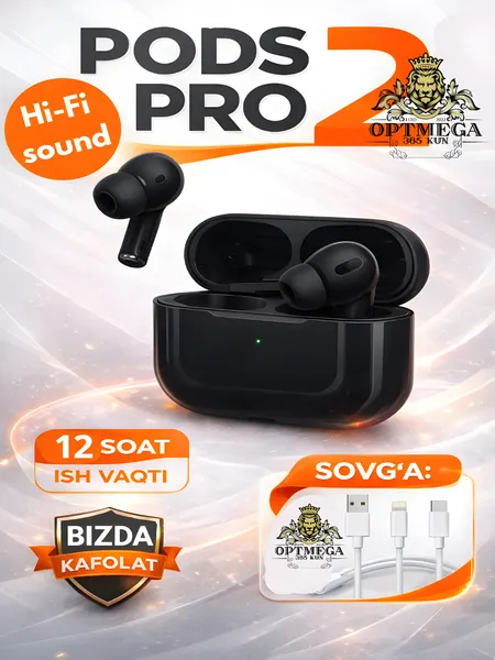 Беспроводные наушники Pods Pro 2 Premium, сенсорные, с беспроводной зарядкой
