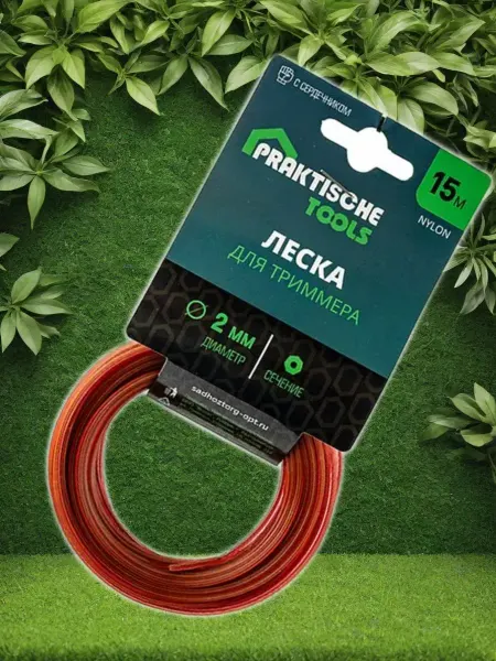 PRAKTISCHE TOOLS Леска для триммера садового 2 мм семиугольник усиленная
