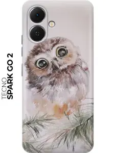 Силиконовый чехол на Tecno Spark Go 2 с принтом "Совенок"