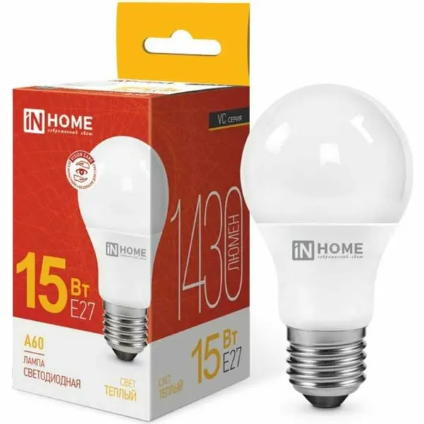 Лампа светодиодная LED-A60-VC 12Вт 230В Е27 4000К IN HOME
