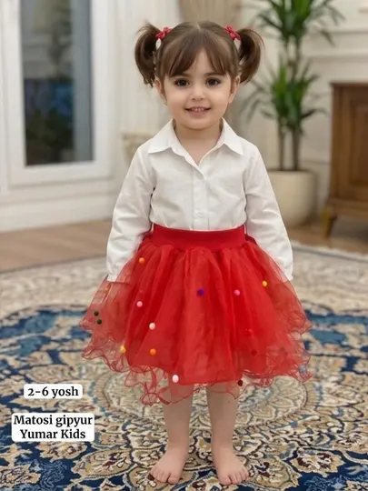 Юбка для девочек «Малинка» с фатином 2-6 лет