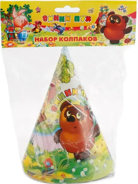 S+S Toys Набор колпаков для праздника "Винни Пух" (6 шт.)