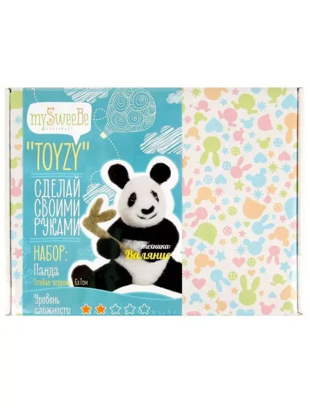 TOYZY Набор д изготовления игрушки из шерсти Панда TZ-F014
