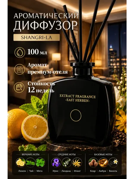 Аромадиффузор с палочками для дома, парфюм 100мл