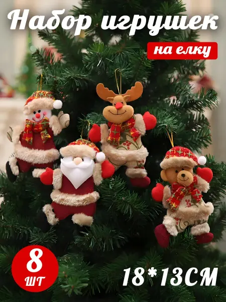 Новогодние игрушки набор для на ёлки 8 штуки