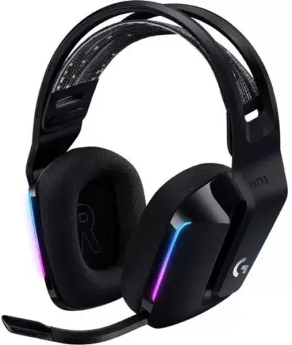 Наушники проводные с микрофоном Logitech беспроводные 39Ом, 20кГц черный, Подсветка 981-000867