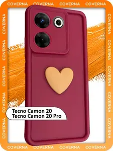 Силиконовый чехол на Tecno Camon 20, 20 pro на Техно Камон 20, 20 про с объёмным 3D сердцем и высокими бортиками