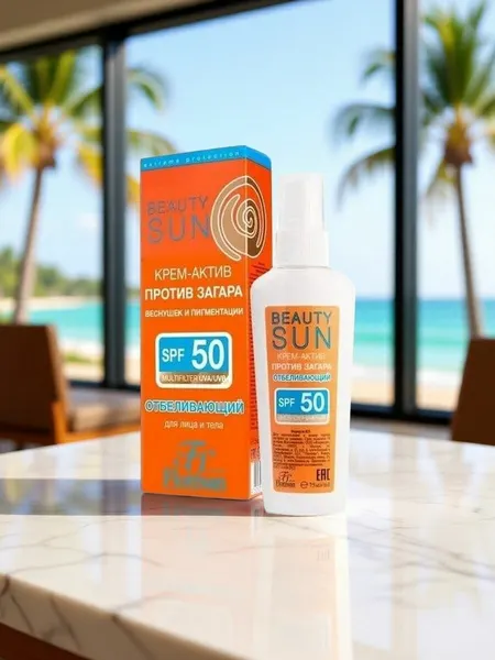 Floresan Крем для лица против загара, веснушек, пигментации SPF-50, 5