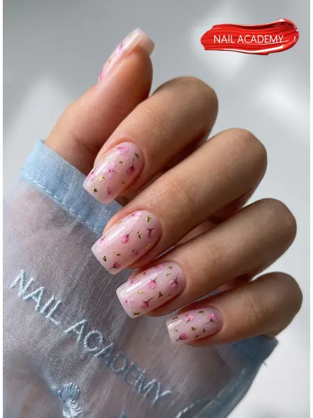 NAIL ACADEMY Слайдеры наклейки для ногтей сухоцветы для маникюра цветы