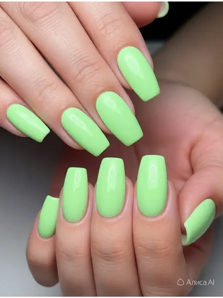 CRISTINANAILS Гель лак для ногтей пастельно-салатового цвета