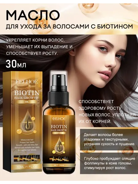 Eelhoe Лосьон для роста волос против выпадения с биотином