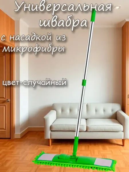 HomeSW Швабра для пола с насадкой из микрофибры