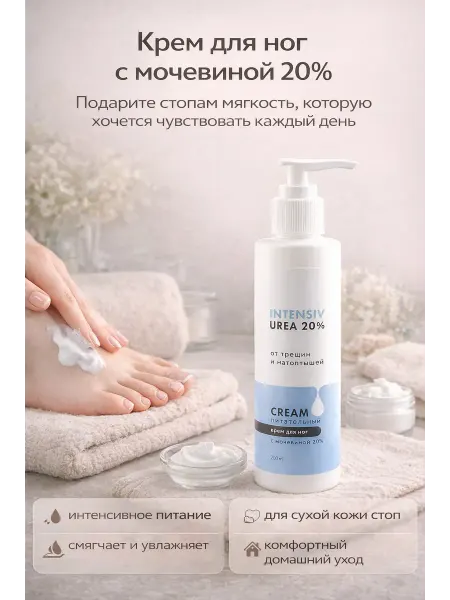 Rina4 Крем для ног с мочевиной. От сухости и трещин 20%
