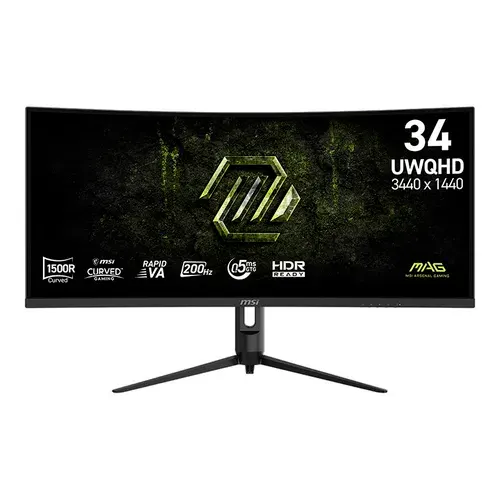 MSI 34" Монитор MAG 342CQRF E20 34" 200Hz, Rapid VA, 3440x1440 UWQHD (MAG 342CQRF E20), VA, 3440x1440 Ultra WQHD, 200 Гц, Изогнутый экран, черный