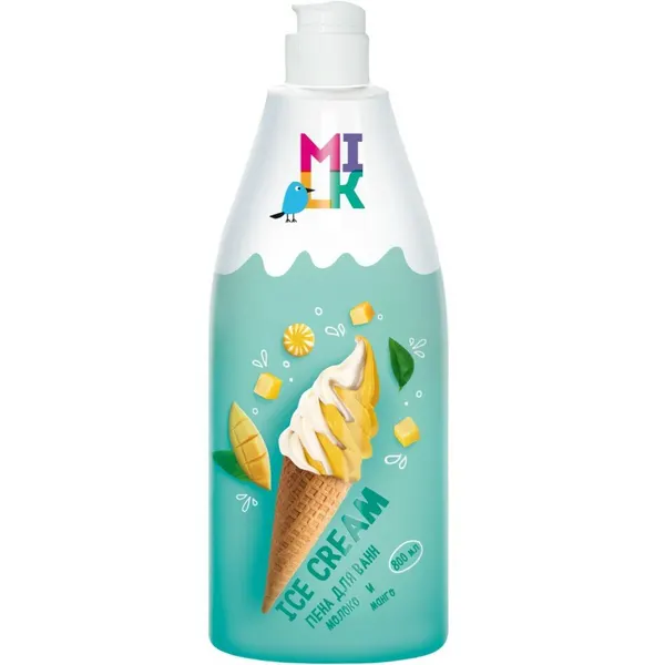 Milk Пена для ванн ICE CREAM Молоко и манго 800мл